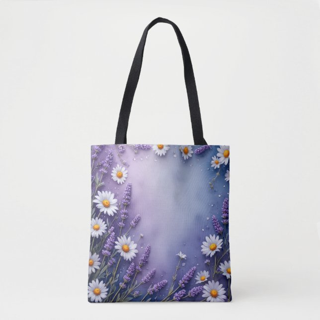 Blooming Daisies & Lavender Tote (Front)