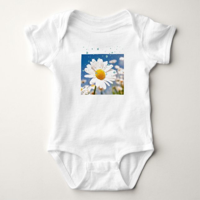 Blooming Daisy Baby Bodysuit. Bodysuit (Front)