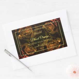 Blooming Dark Red Orange Roses Chic Product Labels