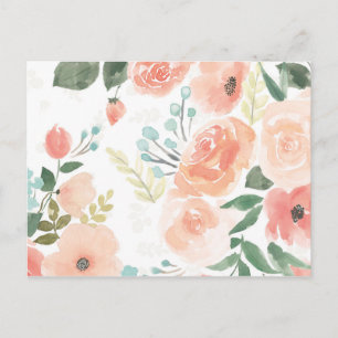 Blooming Delight   Pastel Peach Postcard