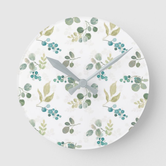 Blooming Delight Pattern Round Clock (Front)