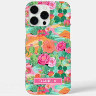 Blooming Desert Cacti Personalised iPhone 16 Pro Max Case