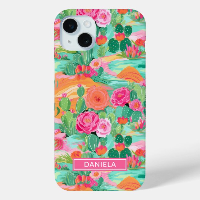 Blooming Desert Cacti Personalised Case-Mate iPhone Case (Back)