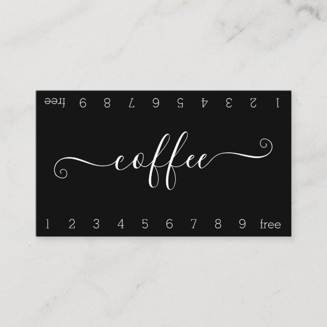 Blooming Double Number Loyalty Coffee Punch-Card Card (Front)