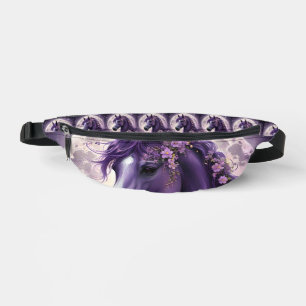 "Blooming Dreams: The Purple Floral Fantasy Horse" Bum Bags