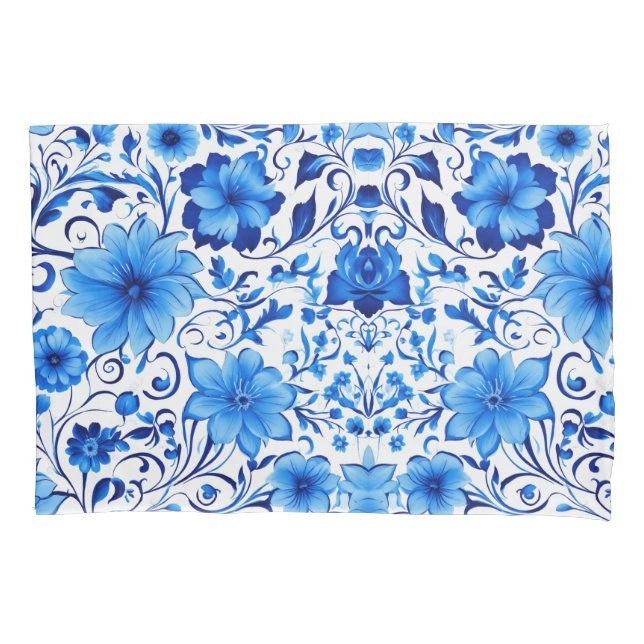 Blooming Elegance: Floral Design Pillowcase (Front)