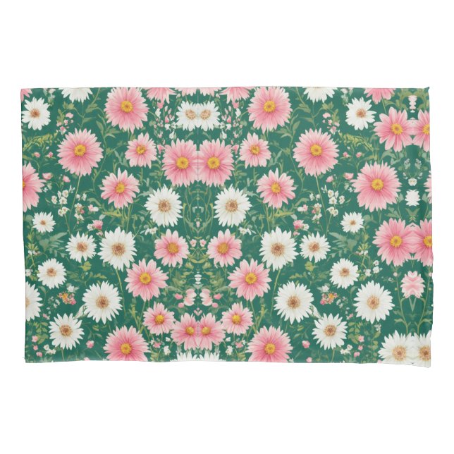 Blooming Elegance: Floral Design Pillowcase (Front)