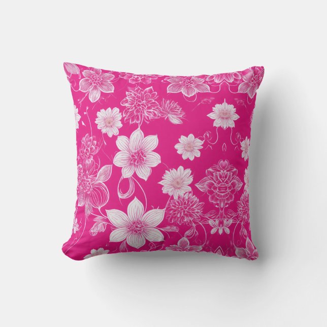 Blooming Elegance: Floral Throw Pillow (Front)