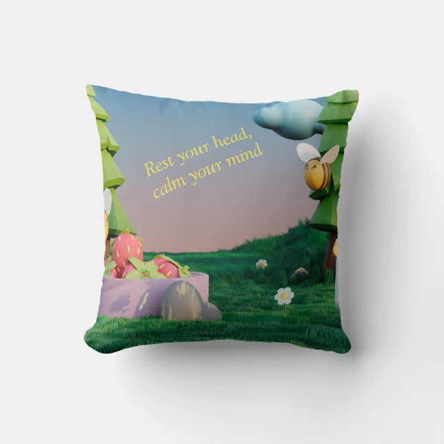 Blooming Elegance: Floral Throw Pillow (Front)