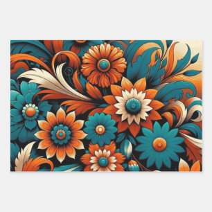 Blooming Elegance Premium Floral Wrapping Paper Sheet