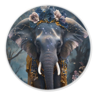 Blooming Elephant Ceramic Knob