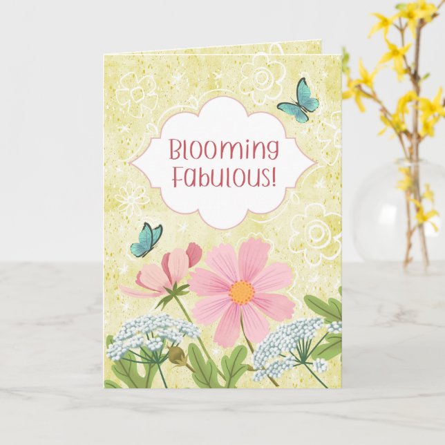 Blooming Fabulous! Yellow Floral Garden  Card (Yellow Flower)