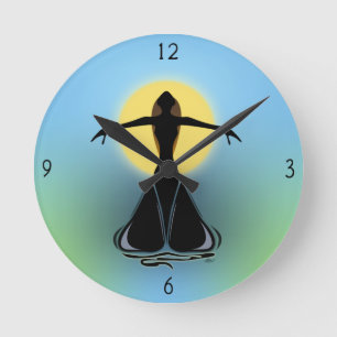 Blooming Female Round Clock