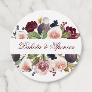 Blooming Figs   Elegant Moody Floral Thank You Favour Tags