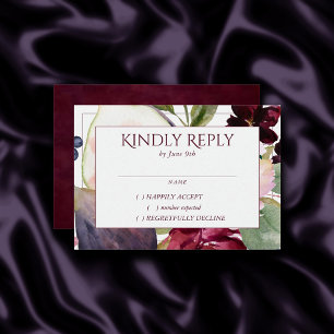 Blooming Figs Moody Rustic Fruit Blossom Custom RSVP Card