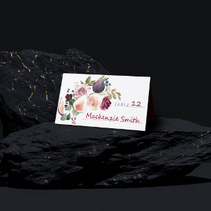 Blooming Figs   Moody Rustic Fruit Elegant Blossom Place Card