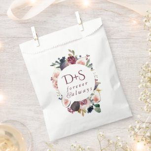 Blooming Figs Moody Rustic Monogram Wreath Favour Bags