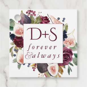 Blooming Figs Moody Wreath Monogram Thank You Favour Tags