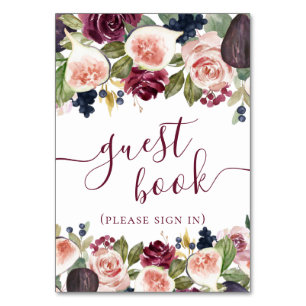 Blooming Figs   Rustic Elegant Watercolor Floral Table Number