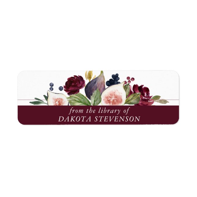 Blooming Figs | Rustic Floral Garland Library Book (Front)