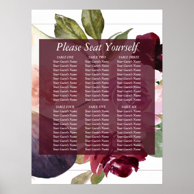 Blooming Figs | Rustic Fruit 10-Top Seating Chart (Front)