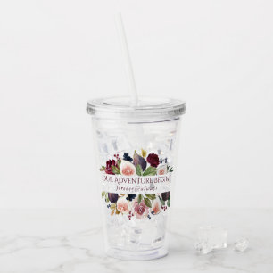 Blooming Figs   Rustic Fruit Blossom Keepsake Acrylic Tumbler