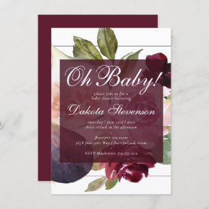 Blooming Figs Rustic Fruit Moody Blossom Oh Baby Invitation