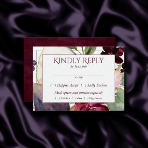 Blooming Figs Rustic Fruit Moody Blossoms Entree RSVP Card