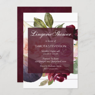 Blooming Figs   Rustic Fruit Moody Lingerie Shower Invitation