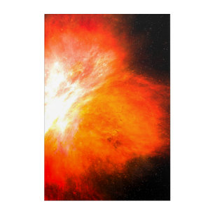 Blooming Fire Nebula Acrylic Wall Art