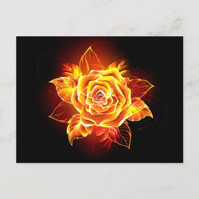 Blooming Fire Rose Advice Card (Front)