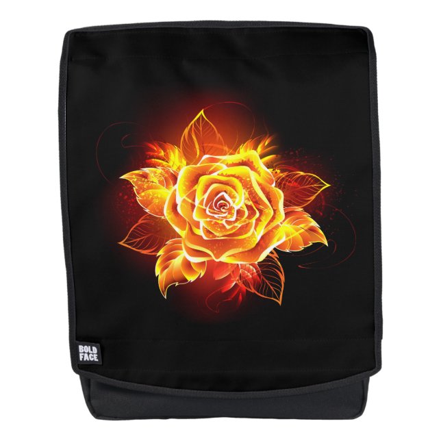 Blooming Fire Rose Backpack (Front)