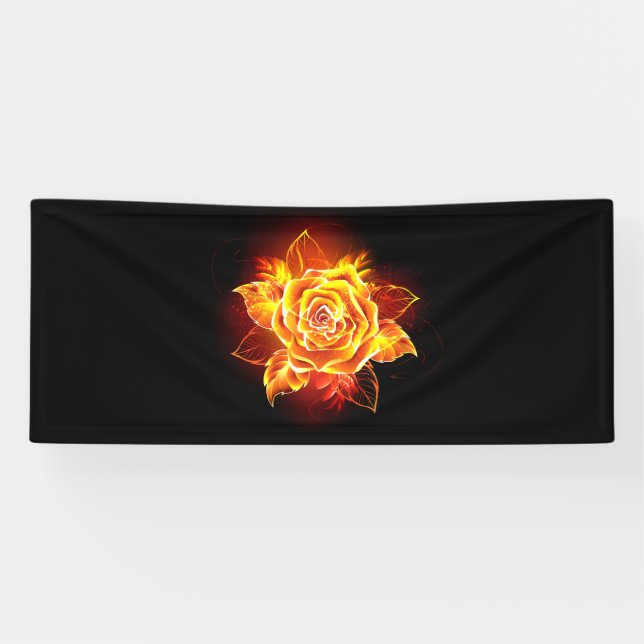 Blooming Fire Rose Banner (Horizontal)
