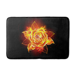 Blooming Fire Rose Bath Mat