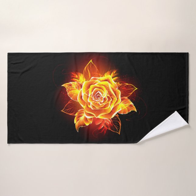 Blooming Fire Rose Bath Towel (Bath Towel)