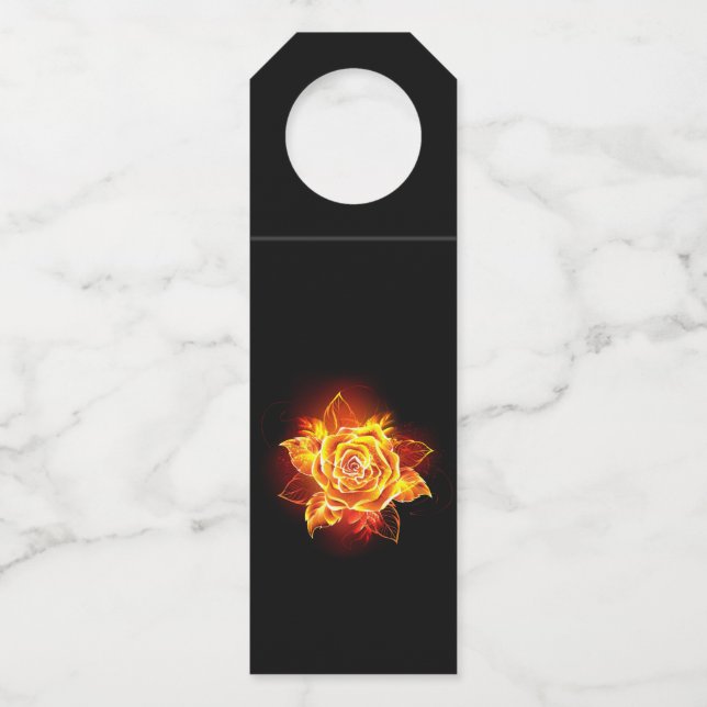 Blooming Fire Rose Bottle Tag (Front)