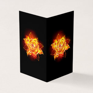 Blooming Fire Rose Business Card