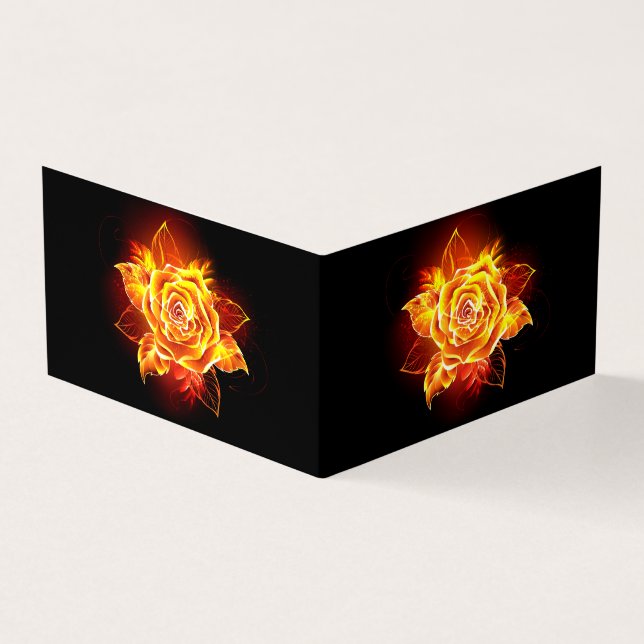 Blooming Fire Rose Business Card (Outside)