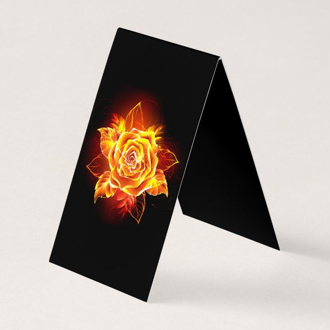 Blooming Fire Rose Business Card (Back)