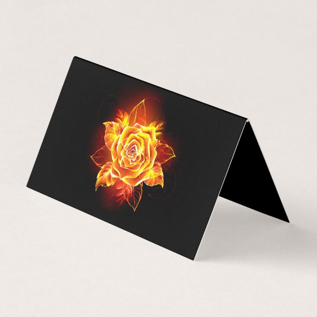 Blooming Fire Rose Business Card (Front)