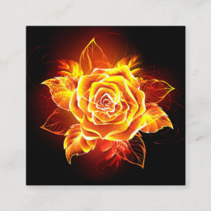Blooming Fire Rose Calling Card
