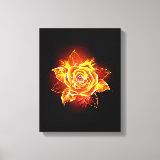 Blooming Fire Rose Canvas Print (Front)