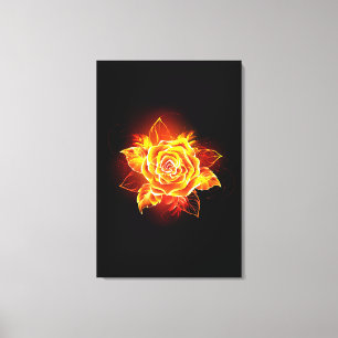 Blooming Fire Rose Canvas Print