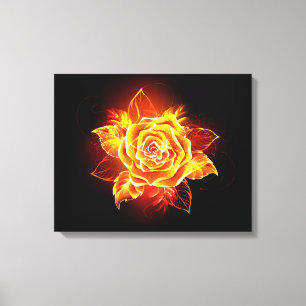 Blooming Fire Rose Canvas Print