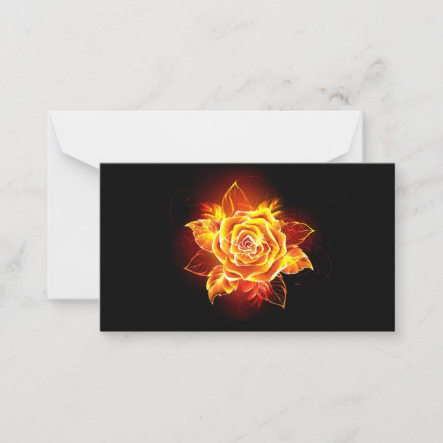 Blooming Fire Rose Card (Front)
