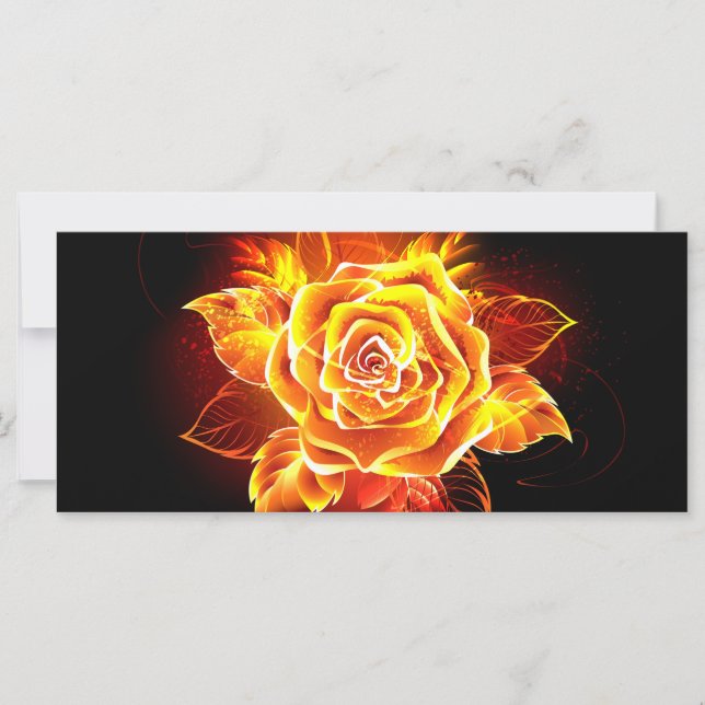 Blooming Fire Rose Card (Front)