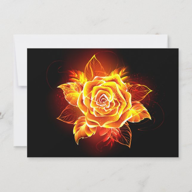 Blooming Fire Rose Card (Front)
