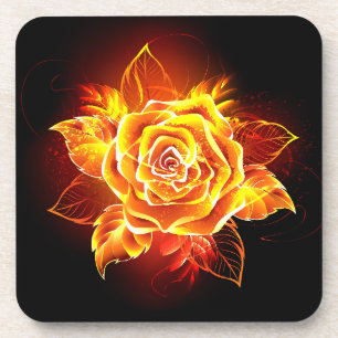 Blooming Fire Rose Coaster