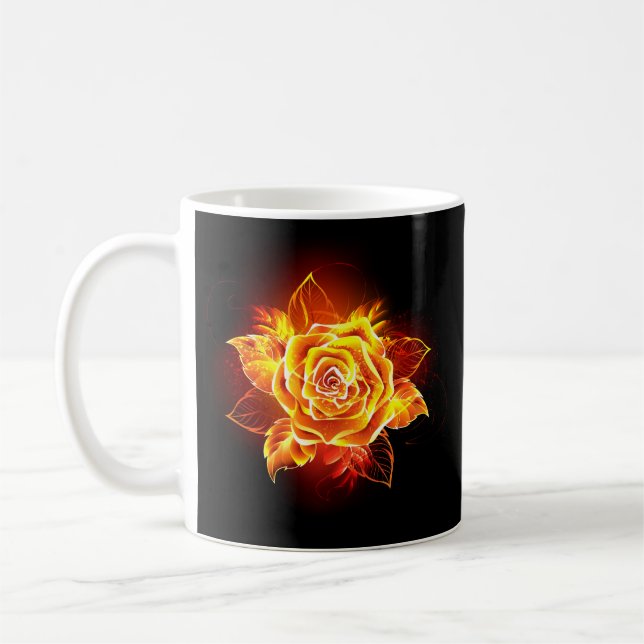 Blooming Fire Rose Coffee Mug (Left)