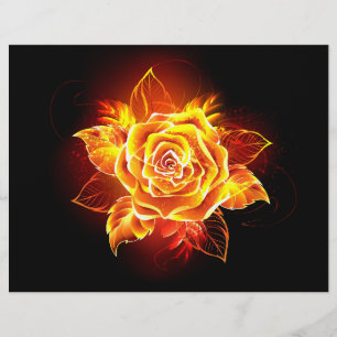Blooming Fire Rose Custom Letterhead